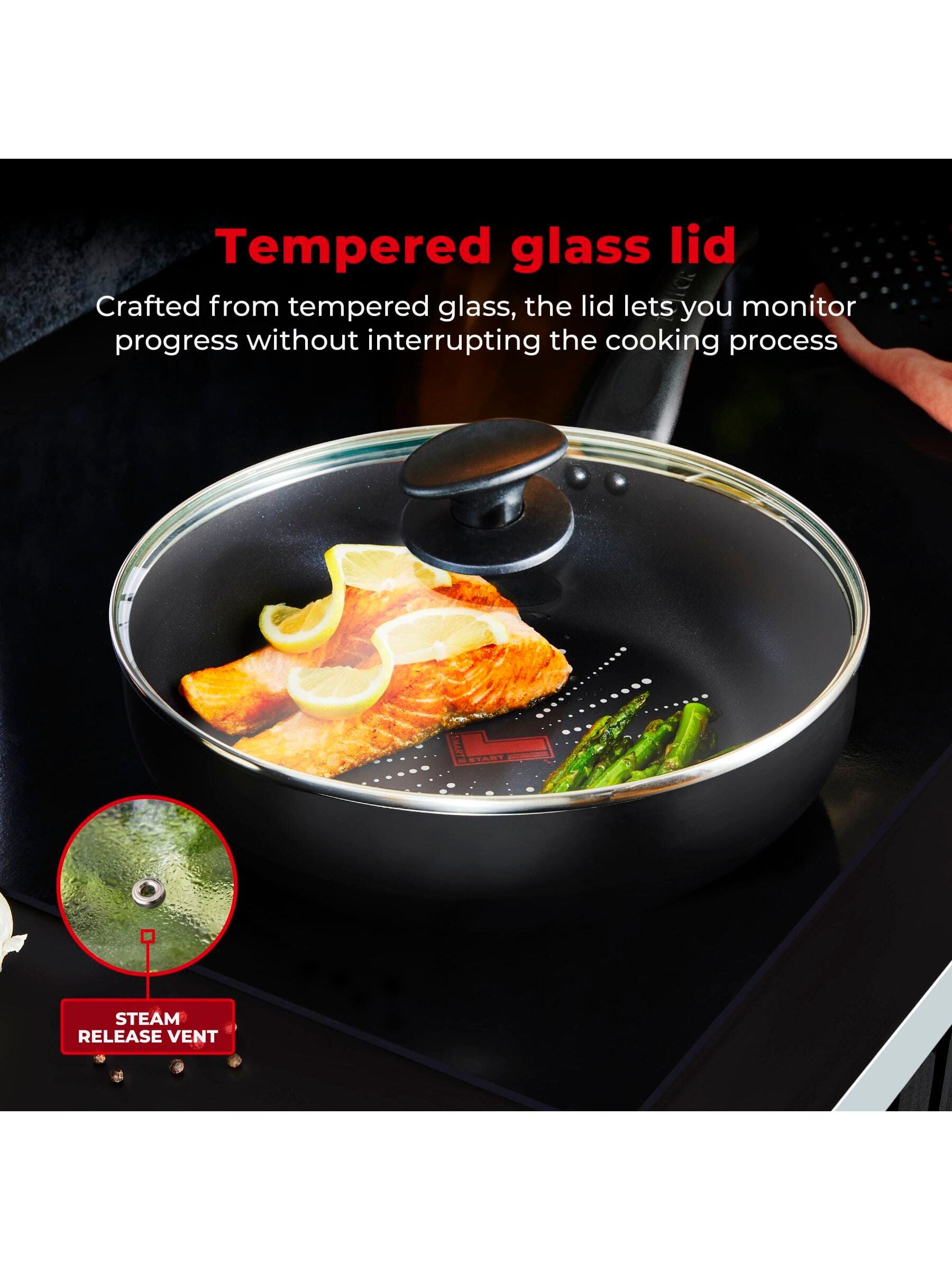 Tower Black Smart Start Classic Multi Frying Pan 28cm (British brand)
