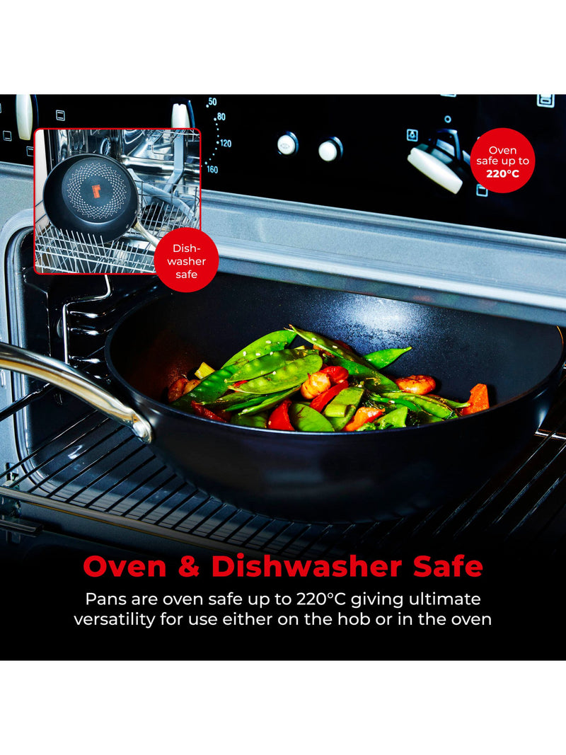 Tower Black Smart Start Ultra Forged 28cm wok (British brand)