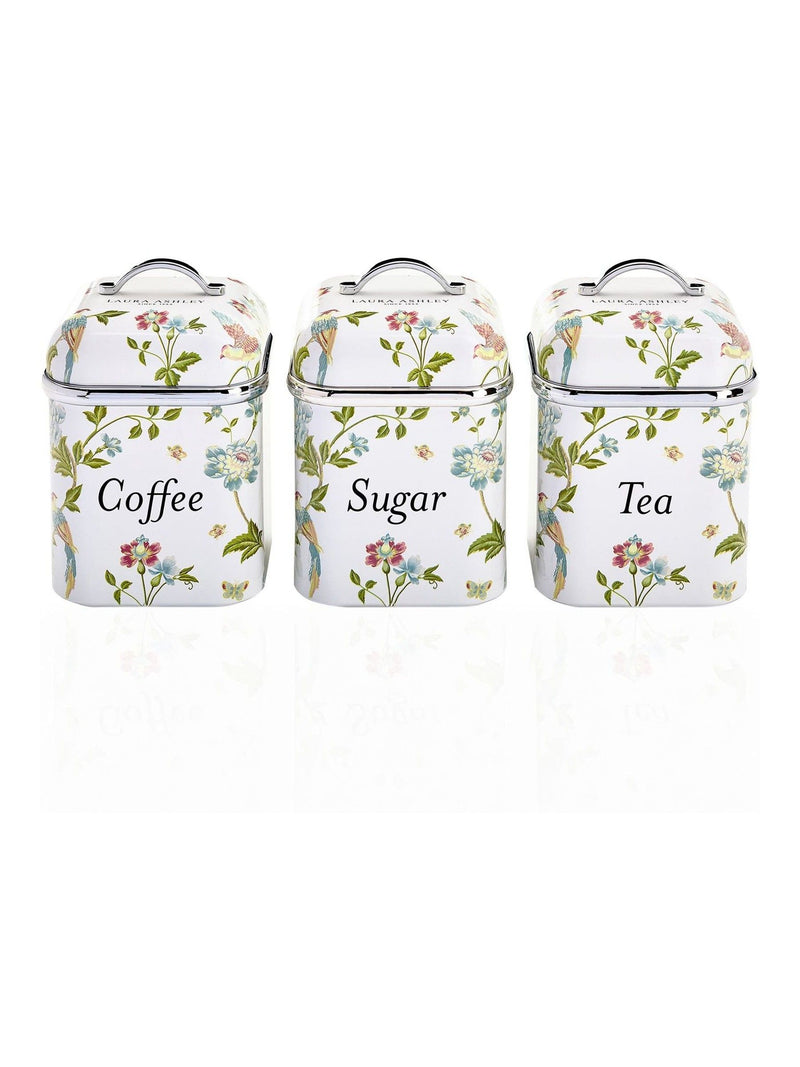 Laura Ashley Elveden White 3 piece canister set, UK version