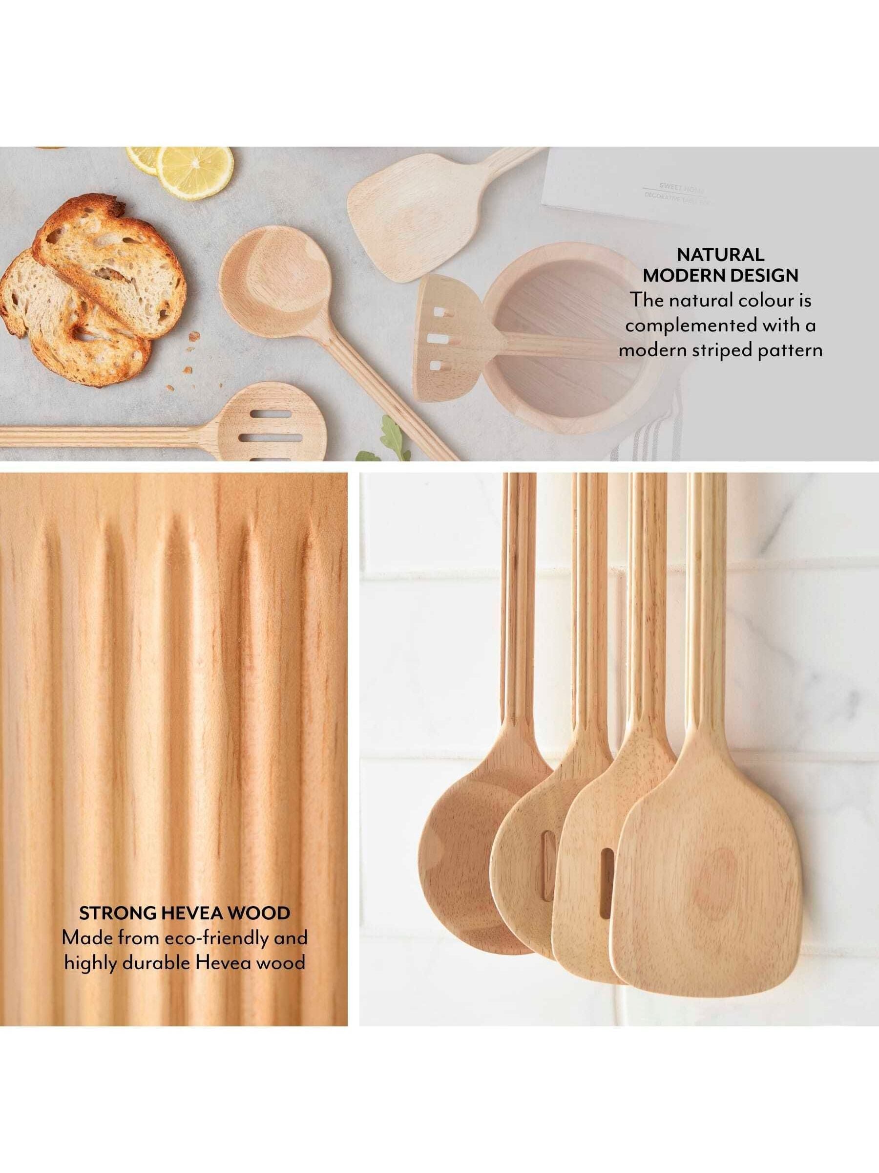 Sur La Table set of 4 wooden utensils with holder (British brand)