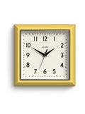 Jones Clocks Yellow A Retro Square Wall Clock, UK version