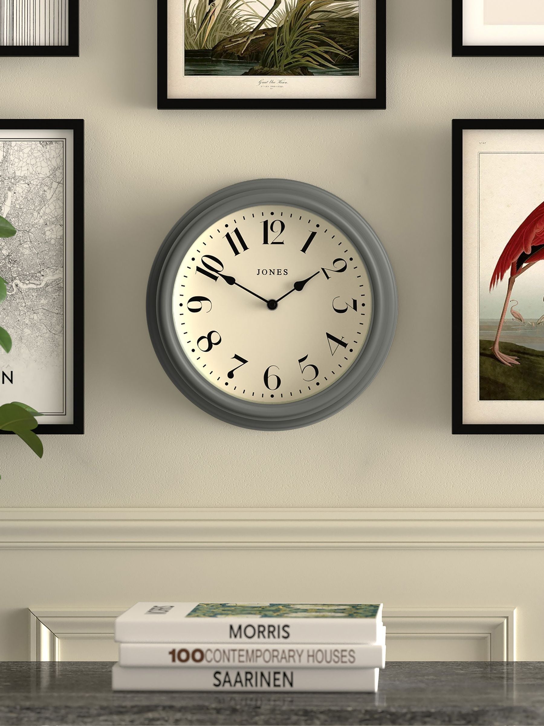 Jones Clocks French Navy Blue Venetian Moss Green Wall Clock 30.5cm Diameter
