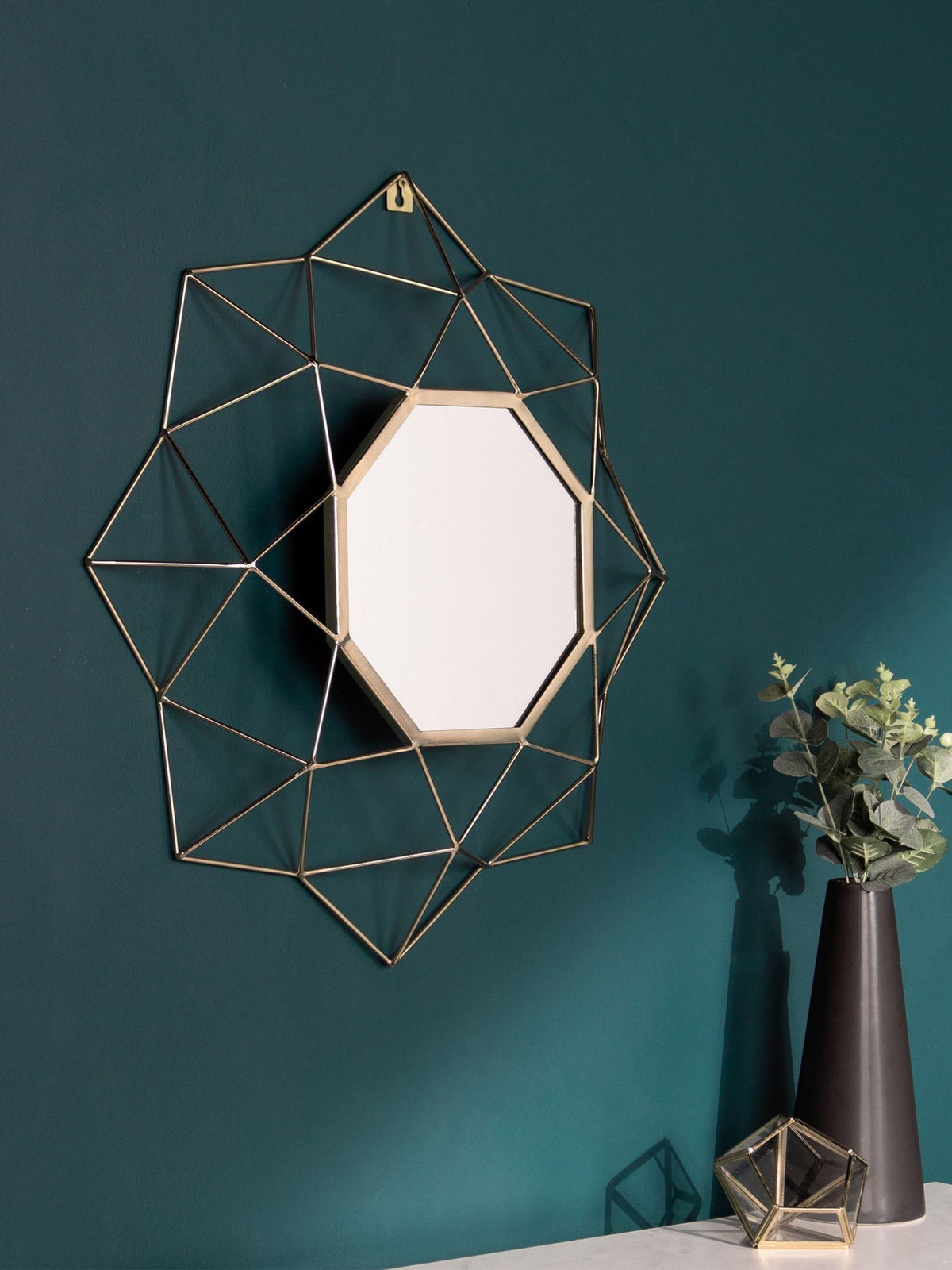 Paoletti Brass Gold Geo Mirror