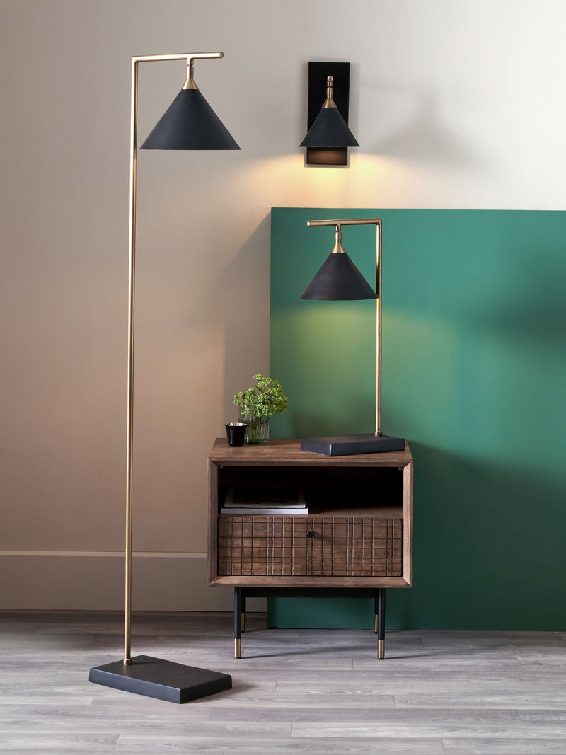 Pacific Zeta ceiling light matt black or antique brass, UK version