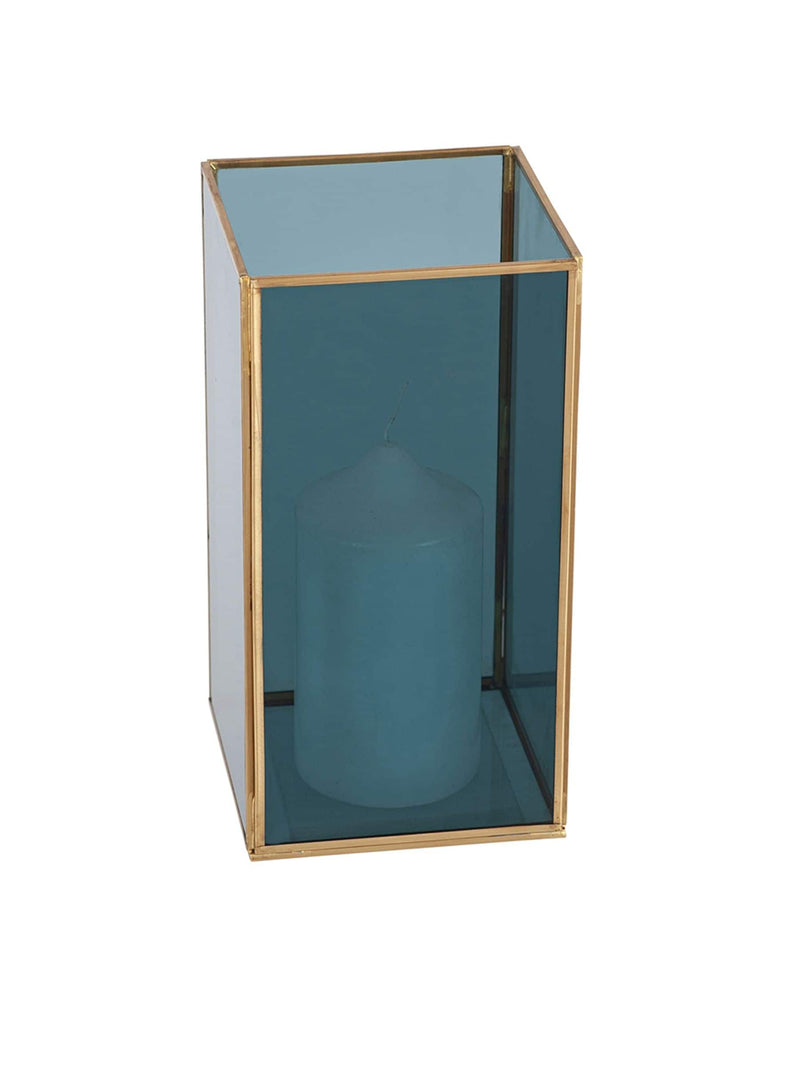 Pacific Lifestyle brass glass square candle holder - British product