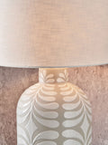 Ceramic table lamp in grey and white with Tania pattern - British product
