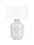 Ceramic table lamp in grey and white with Tania pattern - British product