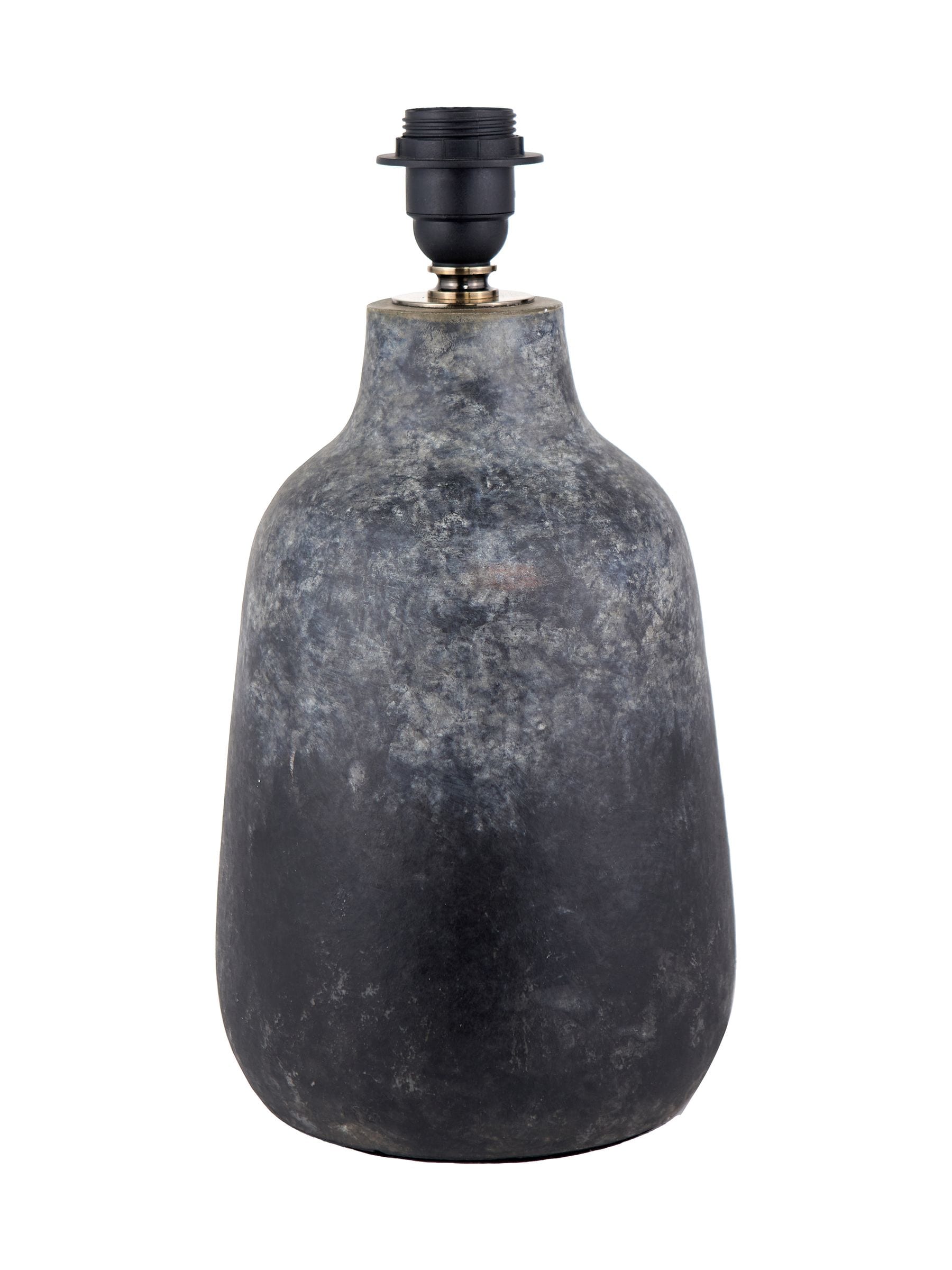Stoneware table lamp Pacific Grey volcanic effect 50cm, UK version