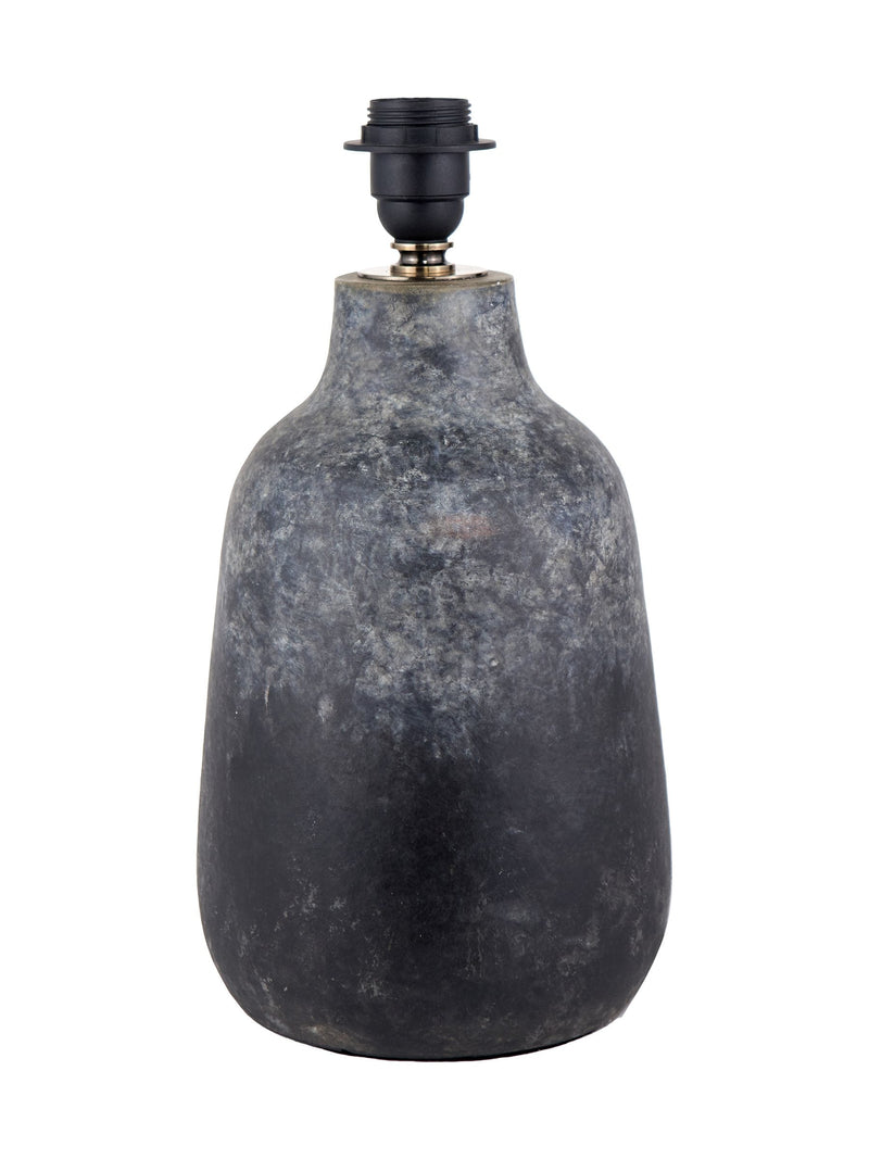 Stoneware table lamp Pacific Grey volcanic effect 50cm, UK version