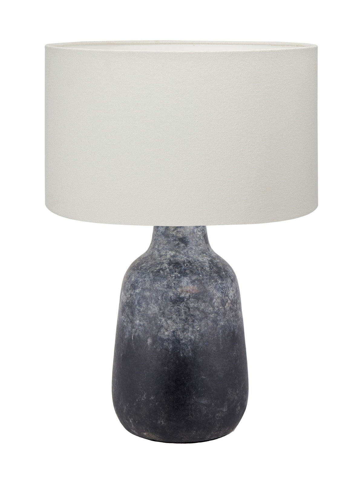 Stoneware table lamp Pacific Grey volcanic effect 50cm, UK version