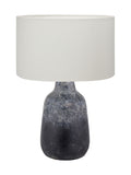 Stoneware table lamp Pacific Grey volcanic effect 50cm, UK version