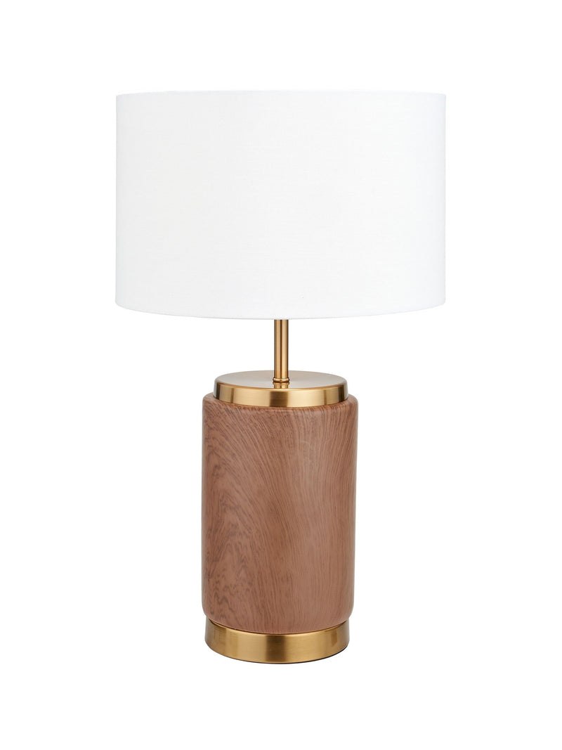 Pacific wood effect ceramic table lamp 48cm - British product