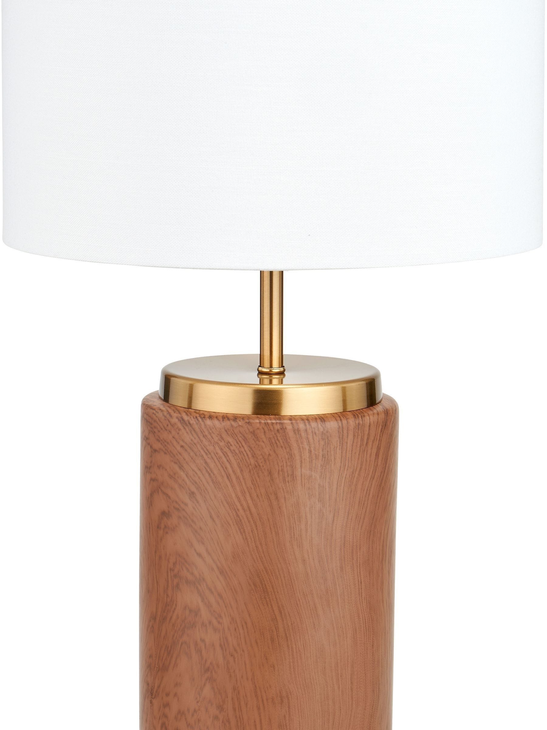 Pacific wood effect ceramic table lamp 48cm - British product