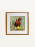 Laura Ashley green hen and chicks wall art frame, UK version