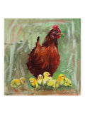 Laura Ashley green hen and chicks wall art frame, UK version