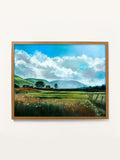 Laura Ashley blue countryside scene small wall art frame, UK version