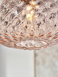 Rose pink textured glass oval ceiling light from a British brand