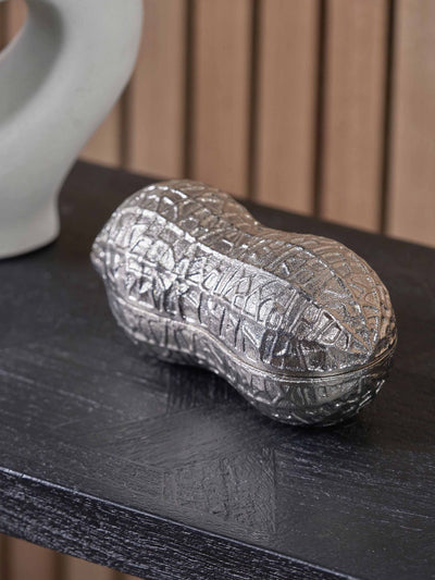 Next Pacific Silver Metal Peanut Trinket Box- Buy online at McGrocer