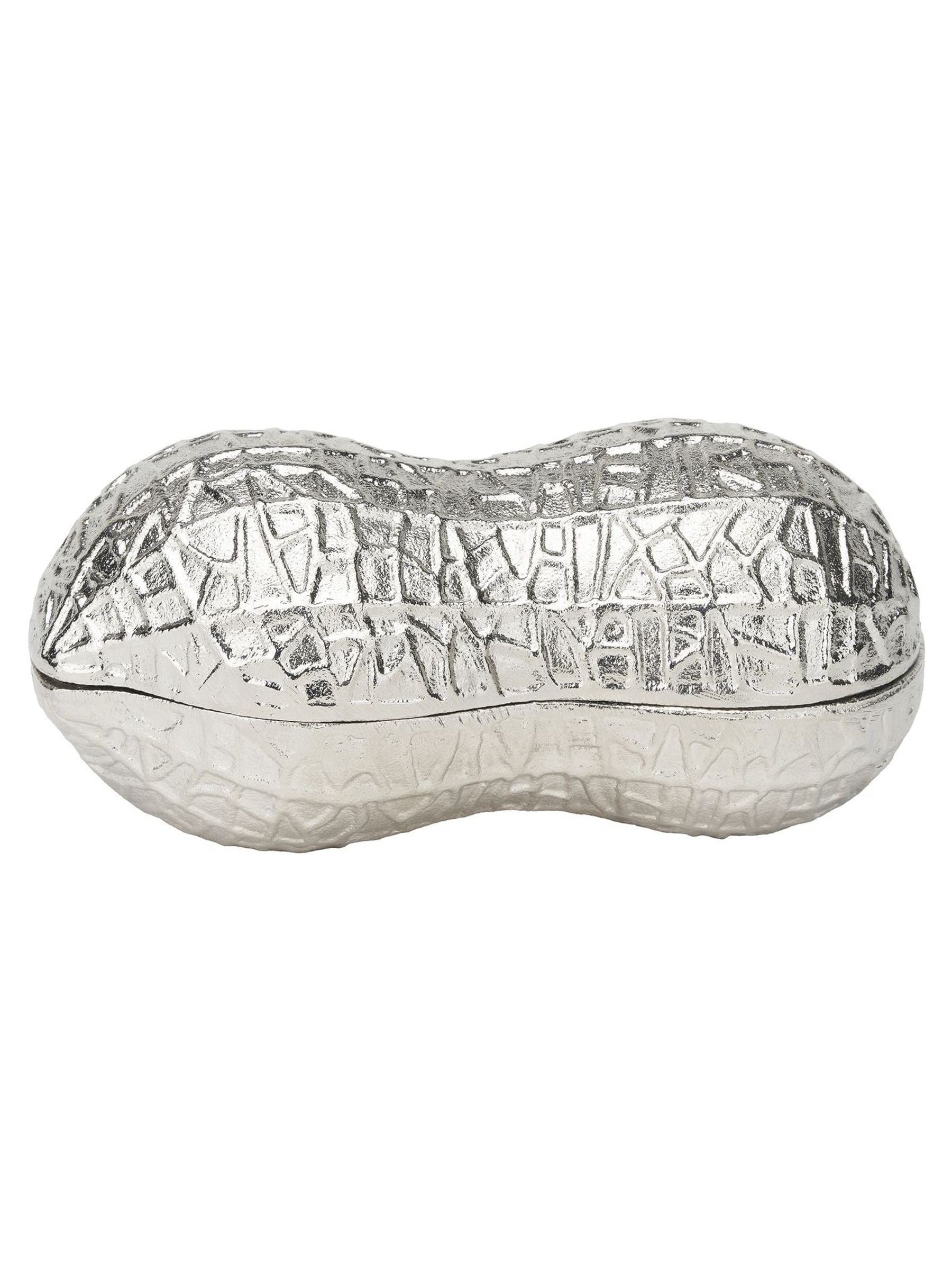Pacific silver metal peanut trinket box 22cm, UK version