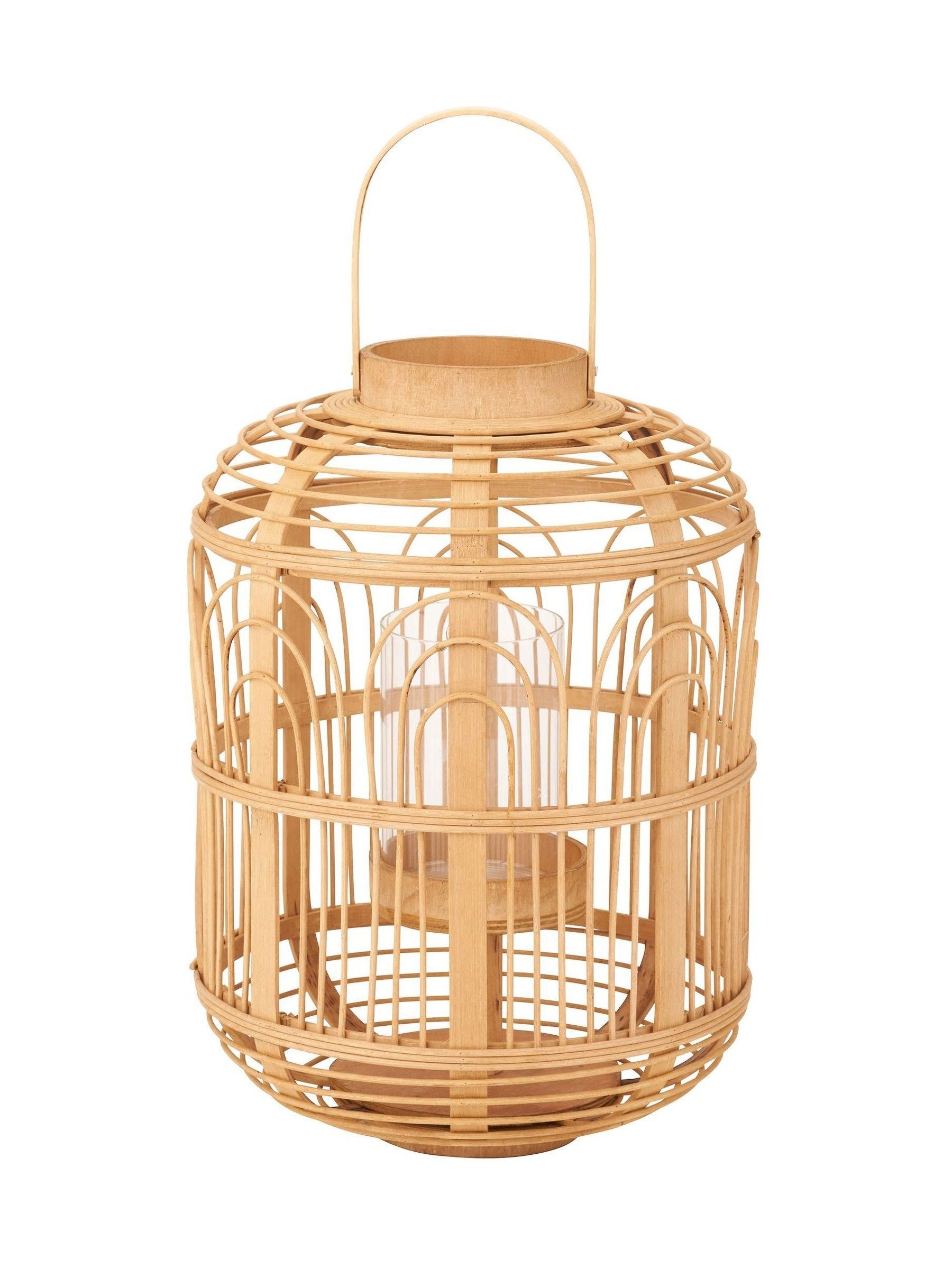 Pacific natural wood and glass candle holder 45cm - British product