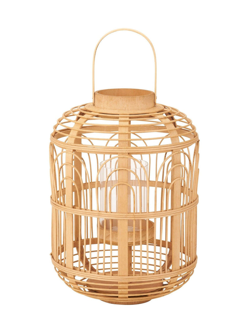 Pacific natural wood and glass candle holder 45cm - British product
