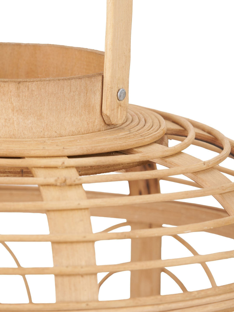 Pacific natural wood and glass candle holder 45cm - British product