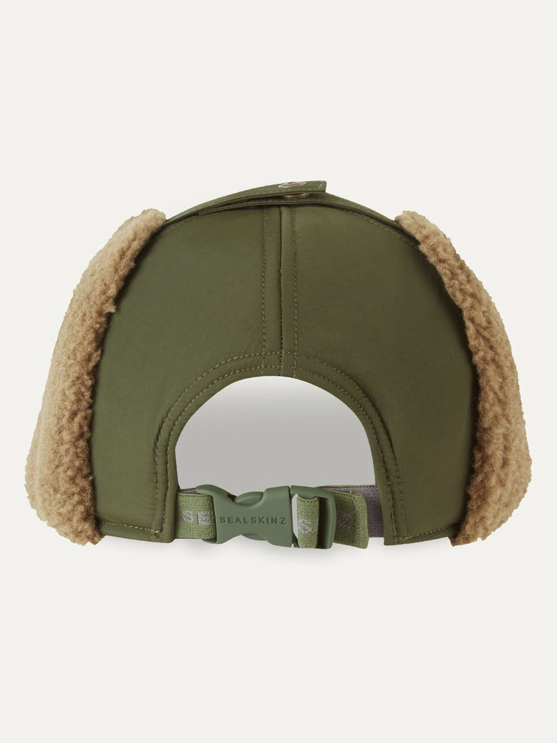 Sealskinz Upton green waterproof puffer hat (British brand)