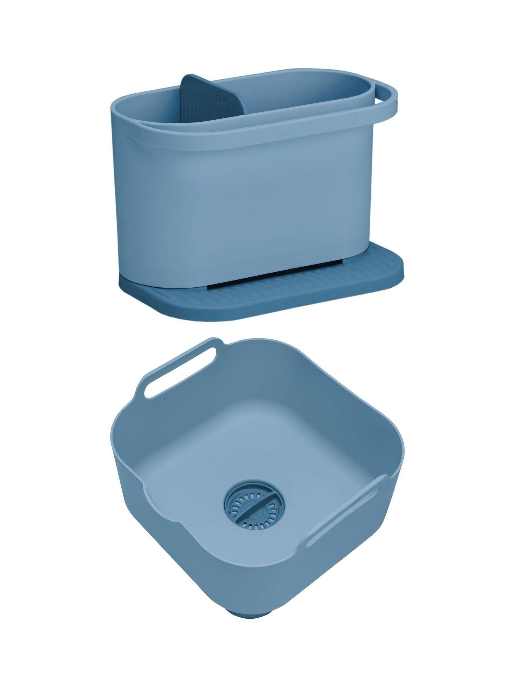 ReBorn sage green washing up bowl and sink tidy bundle, imported from the UK