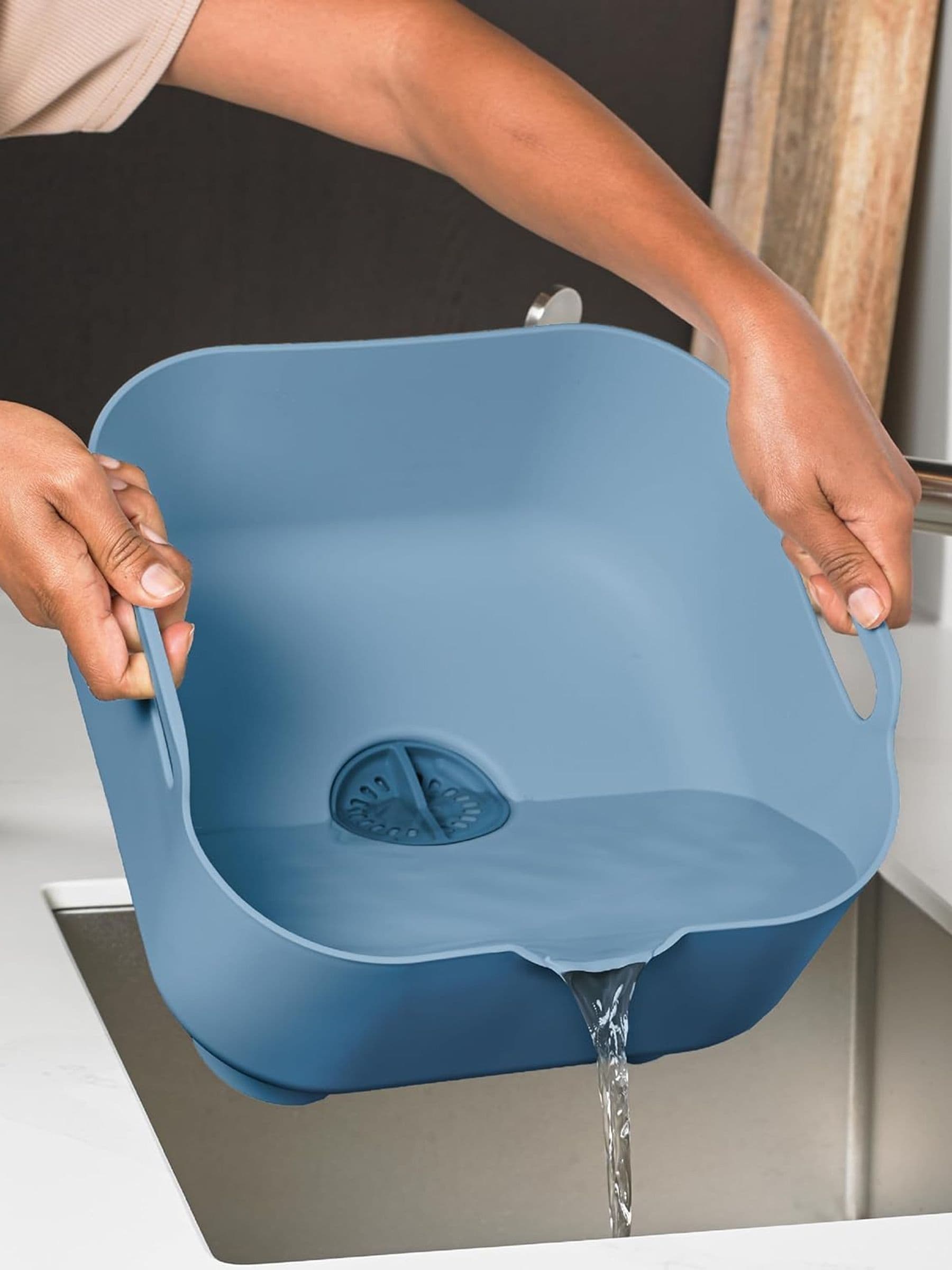 ReBorn sage green washing up bowl and sink tidy bundle, imported from the UK