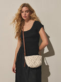 Natural macrame cross-body bag - British product