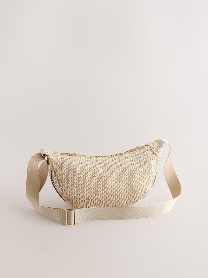 Natural sling cross body bag, imported from the UK