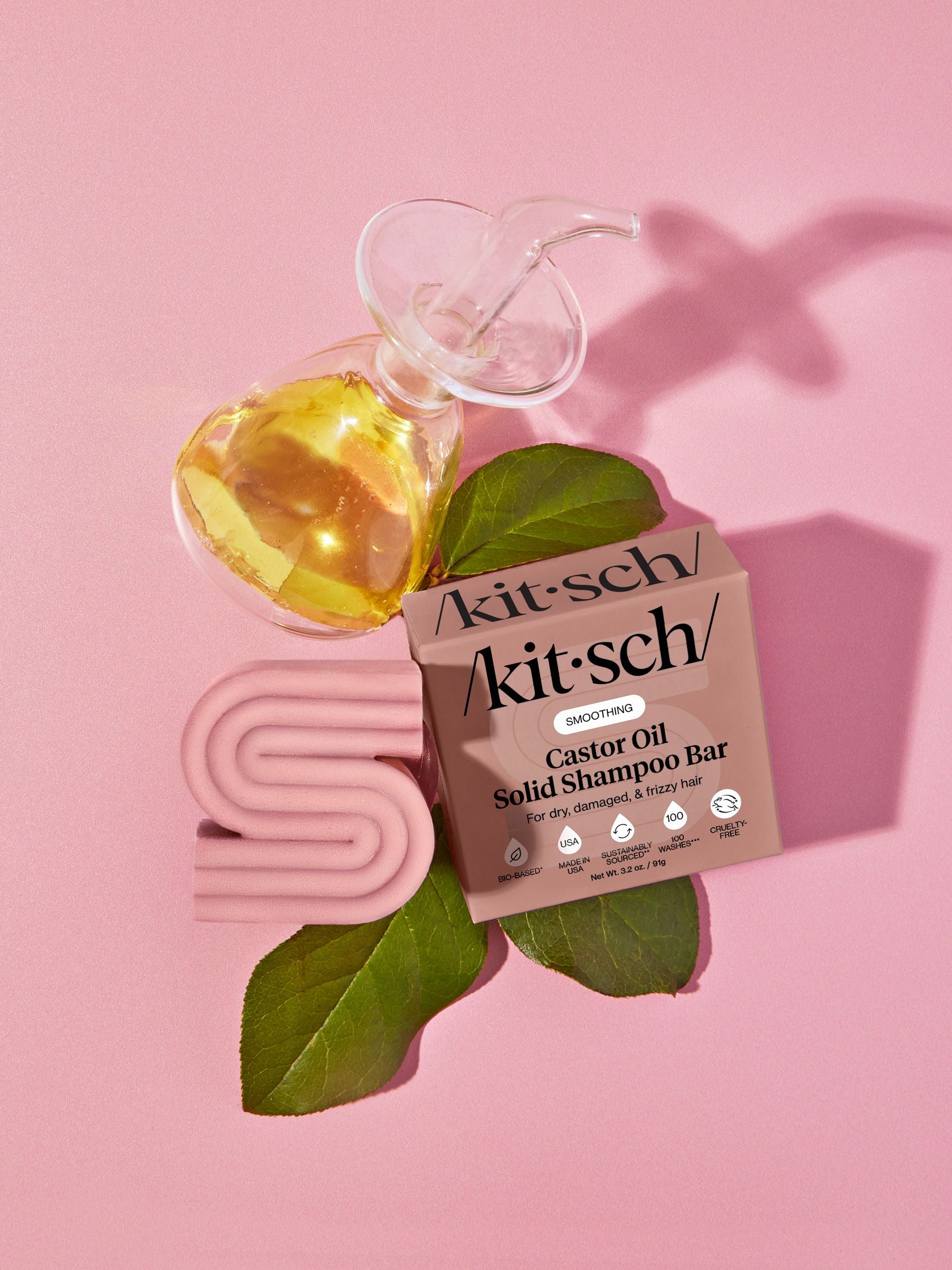 Kitsch castor oil nourishing solid shampoo bar - British product