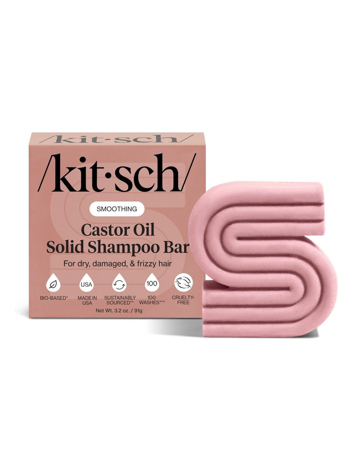 Kitsch castor oil nourishing solid shampoo bar - British product