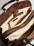 N. chocolate brown suede tote bag, UK version