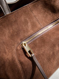 N. chocolate brown suede tote bag, UK version