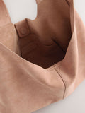 Light pink suede slouchy bag, 100% leather - British product