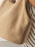 natural jute shoulder bag with leather trim 32cm - British product