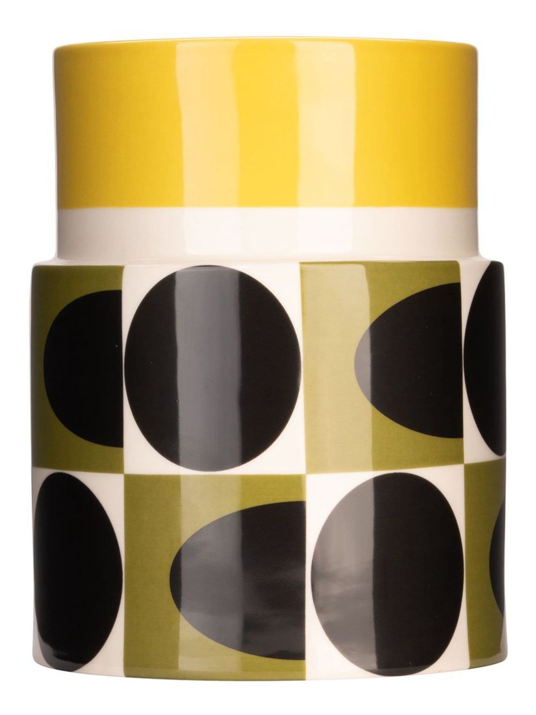 Orla Kiely multi spot square oval utensil pot - British product