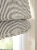 Grey blackout Roman blind brushed stripe fabric - British product