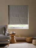 Grey blackout Roman blind brushed stripe fabric - British product