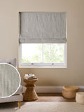 Grey blackout Roman blind brushed stripe fabric - British product