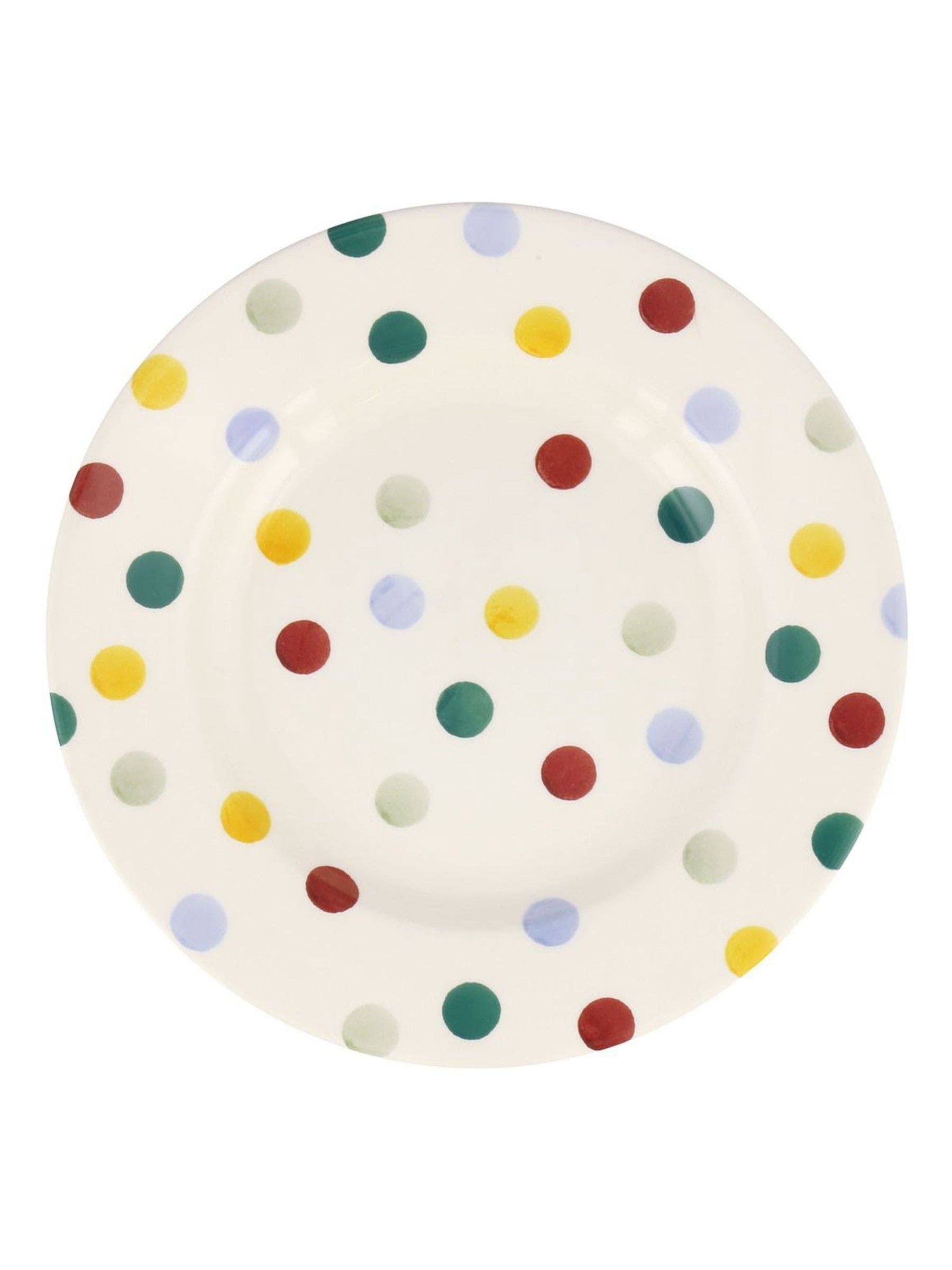 Emma Bridgewater Cream Polka Dot plate 8.5 inch, imported from the UK