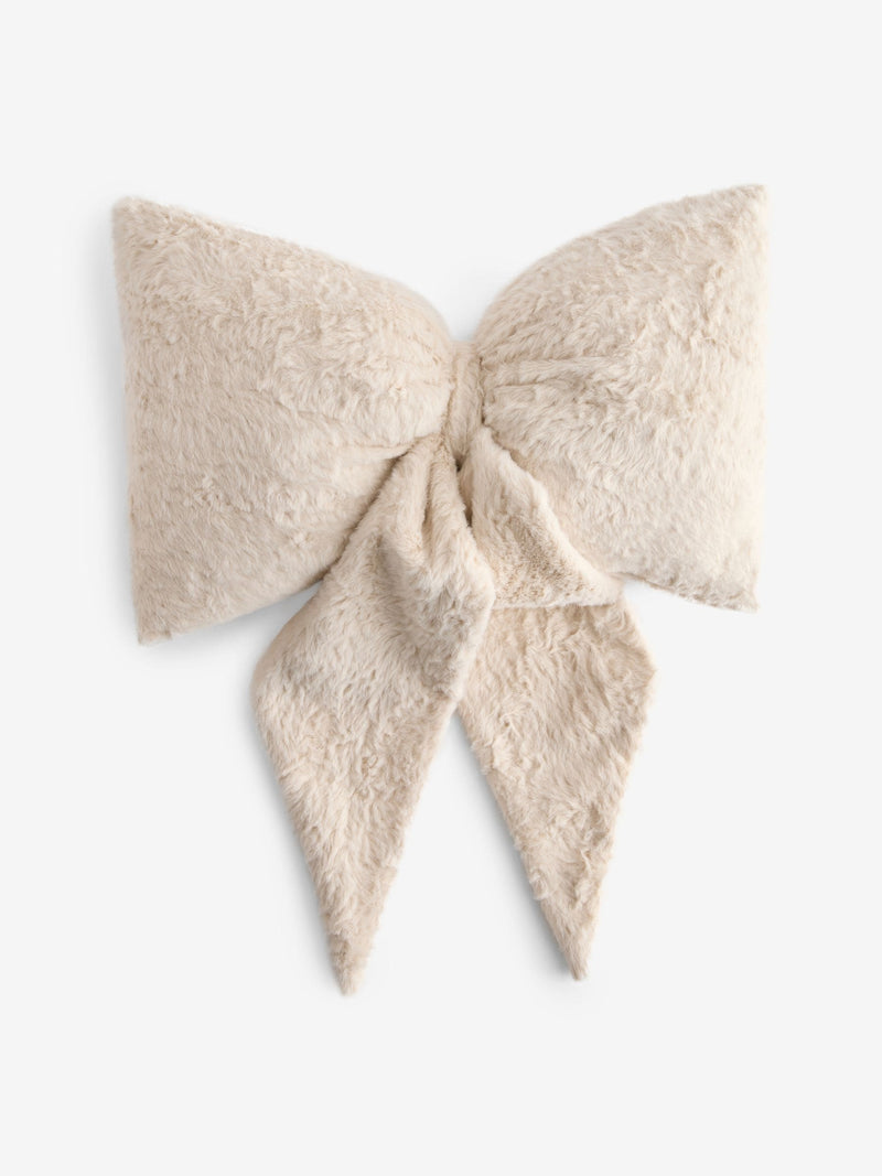 Just Pink 3D faux fur bow cushion 30x40cm (British brand)