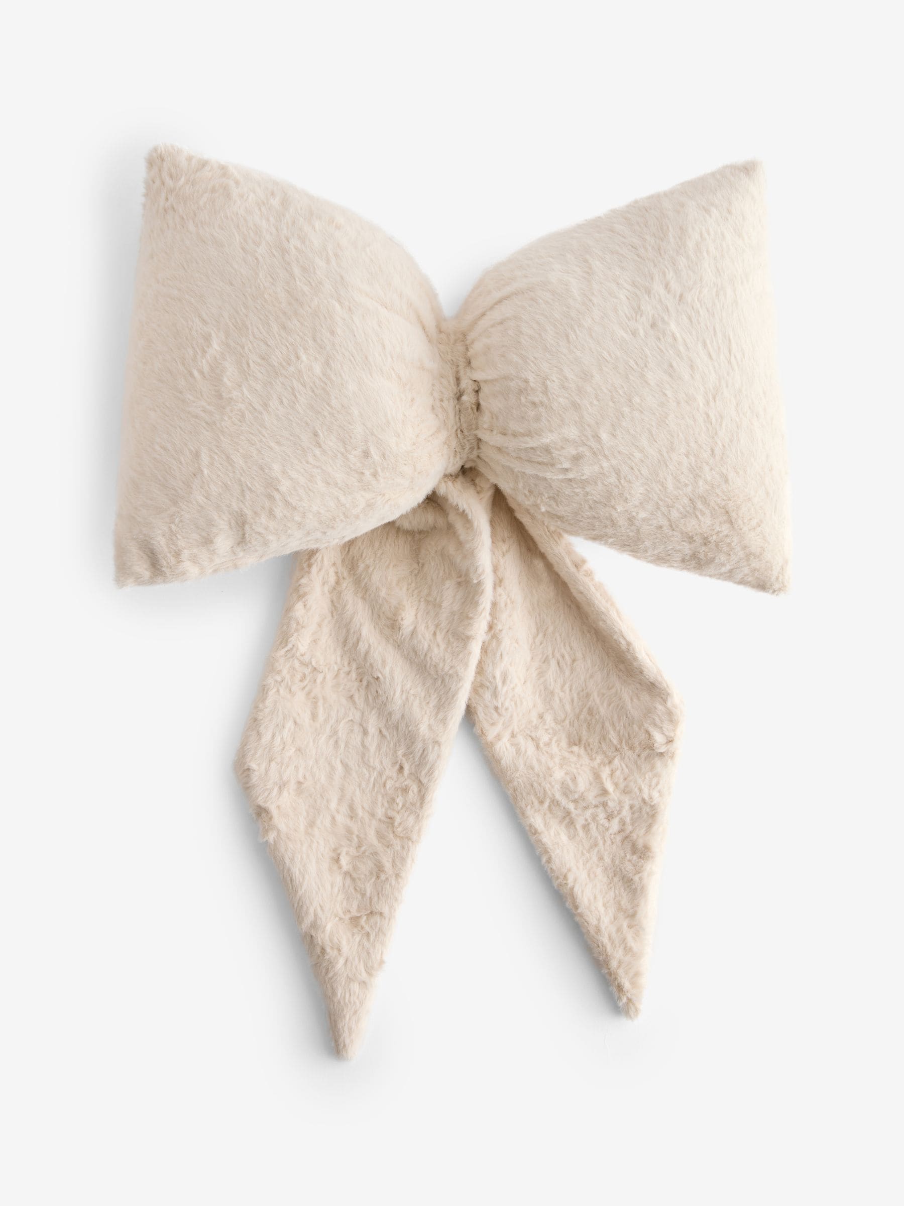 Just Pink 3D faux fur bow cushion 30x40cm (British brand)