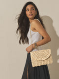 Natural raffia effect clutch bag, UK version