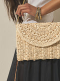 Natural raffia effect clutch bag, UK version