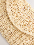 Natural raffia effect clutch bag, UK version