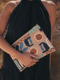 Natural Marrakesh embroidered clutch bag in jute and cotton - British product