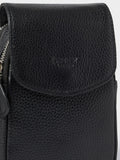 Osprey London black Sprinter leather phone bag, UK version