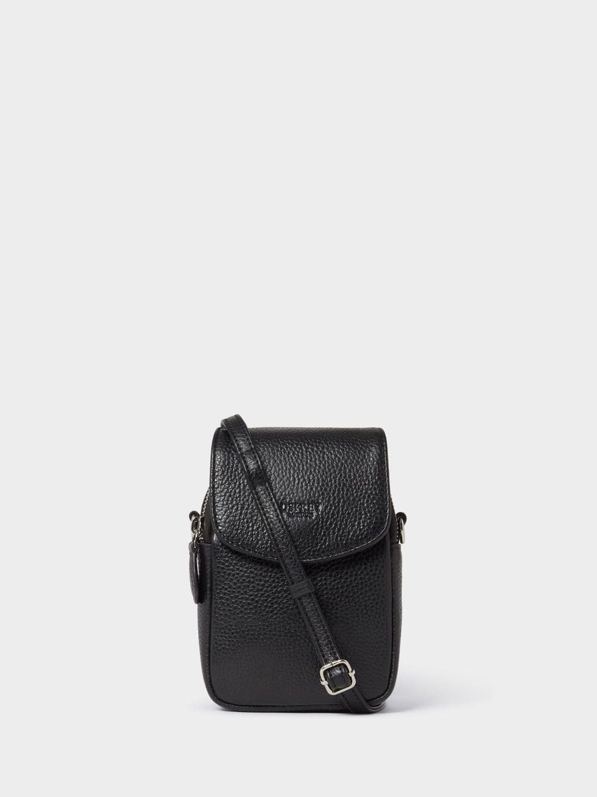 Osprey London black Sprinter leather phone bag, UK version